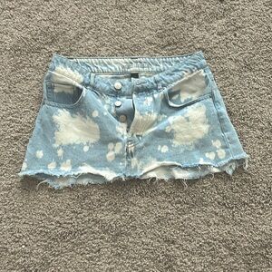 acid wash micro mini skirt